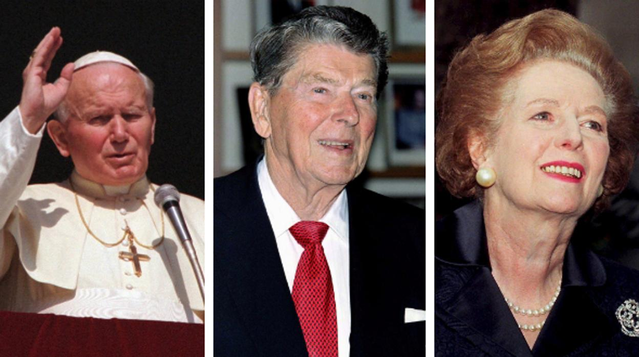 Juan Pablo II, Ronald Reagan, Margaret Thatcher